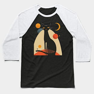 Mid-Century Modern CAT Scratching Baseball T-Shirt